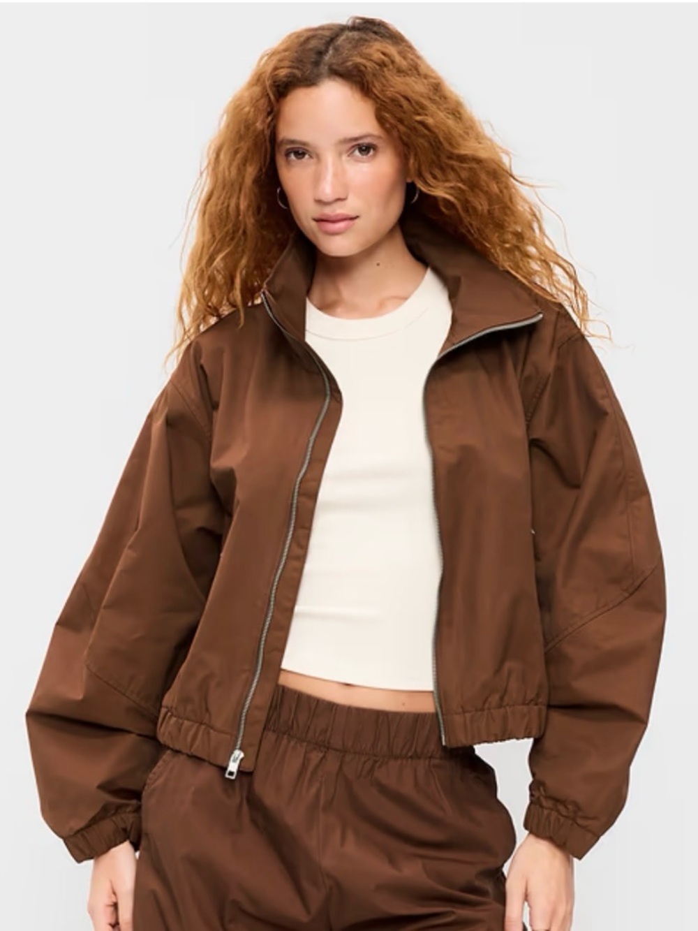 Old Navy Brown Twill Utility Zip-Front Jacket